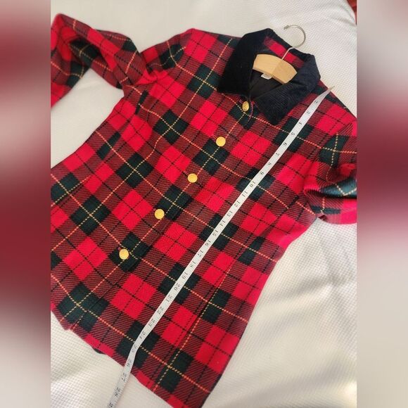 Talbots Plaid Tartan Red and Black Women's Jacket - Picture 7 of 11
